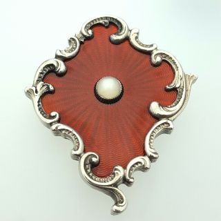 Vintage Russian Silver Enamel Pin Brooch