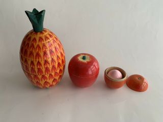 Wooden Pineapple Matryoshka Made In Japan 4