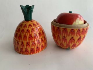 Wooden Pineapple Matryoshka Made In Japan 6