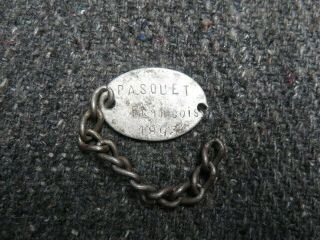 Wwi French Army Soldier’s Id “dog” Tag - - Scarce