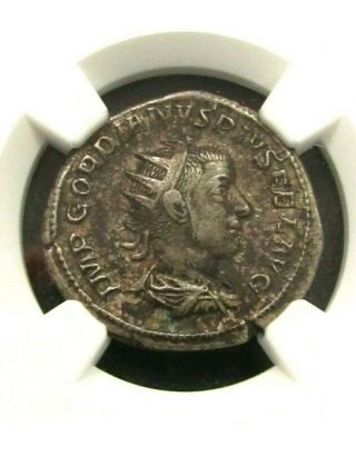 Roman Empire Gordian Iii Denarius Ngc Ch Vf Ancient Silver Coin