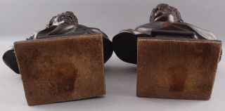 Pair Antique 19thC Theater,  Comedy & Tragedy Bronze Bust Sculptures,  NR 9