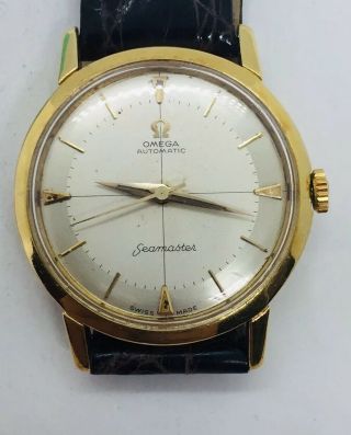 Omega Seamaster Vintage 18k Solid Yellow Gold Cal.  501 Mens Automatic Watch