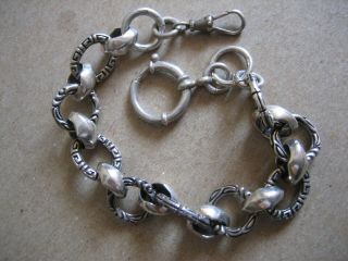 Vintage Unique S/silver Pocket Watch Chain 10.  1/4 In.  Long