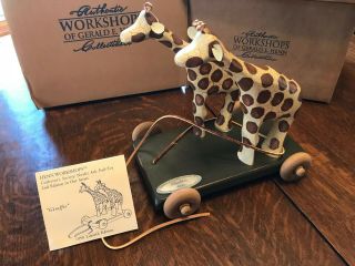 Workshops Gerald Henn Noah’s Ark Pull Toy Giraffes 2rd In Series Retired