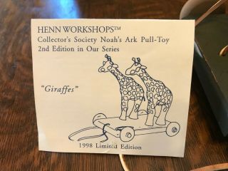 WORKSHOPS GERALD HENN NOAH’S ARK PULL TOY GIRAFFES 2rd in Series RETIRED 4