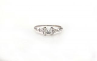 Antique 1920s Je Caldwell 1ct Asscher Cut Vs D Diamond Platinum Wedding Ring