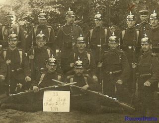 Port.  Photo: Good German Rifle Infantry Unit W/ Pickelhaubes; 15th Regiment 1914