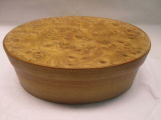 Shaker Style Oval Box 5 Size - Cherry - Top Red Wood Burl - Signed 2
