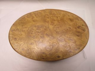 Shaker Style Oval Box 5 Size - Cherry - Top Red Wood Burl - Signed 3