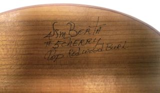 Shaker Style Oval Box 5 Size - Cherry - Top Red Wood Burl - Signed 7