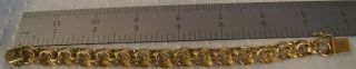 Heavy 14 K Yellow Gold Double Link Charm Bracelet - 29 Grams - 8 " In Length