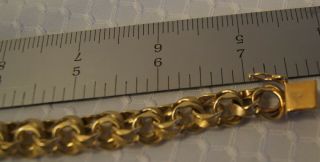 Heavy 14 K yellow gold Double Link Charm Bracelet - 29 grams - 8 