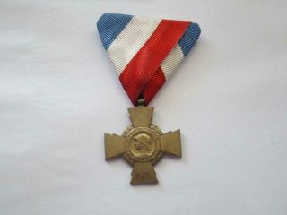 Wwi Old France French Military Valor Cross Croix Medal - 1914/1918 Ww1
