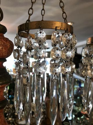 Small One Ring Vintage Crystal Drop Waterfall Ceiling Chandelier 24cm