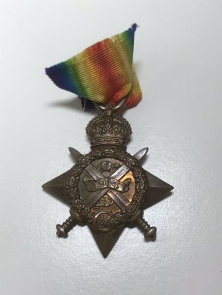 1914 Mons Star British Ww1 Wwi Medal Named To Driver