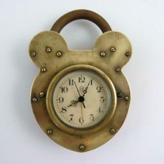 19th Century Chinese Brass Clock In The Form Of A Padlock By Yuchang