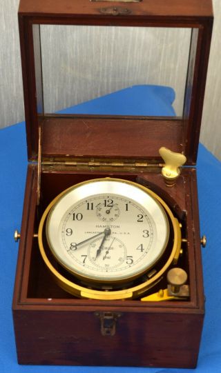 World War Two Hamilton Model 21 Two Day Marine Chronometer