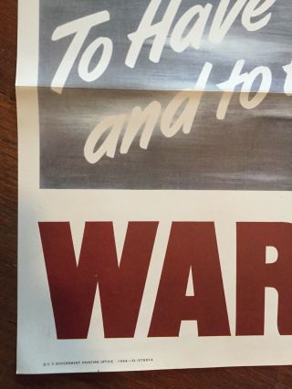 Authentic 1944 WWII War Bond Poster 2