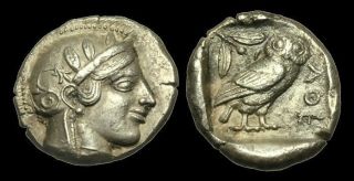 Athens Owl Tetradrachm 455 Bc Ancient Greek Attica Athenian Silver Coin Ngc Au