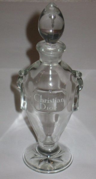 Vintage Christian Dior Baccarat Style Perfume Bottle Miss Dior Empty - 6 5/8 " Ht