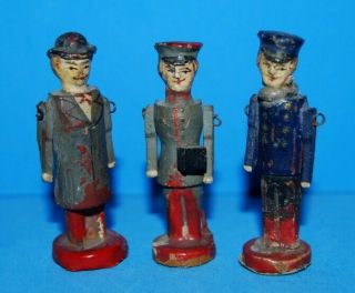 Antique Germany Erzgebirge Putz Figures Jointed Arms Rare