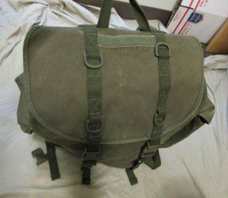 Authentic Germany Military Army Backpack Canvas Camouflage Green Bag Rucksack 2