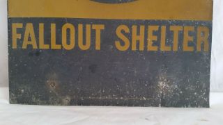 1950s Civil Defense Fallout Shelter Sign Cold War Atomic Bomb Threat 2