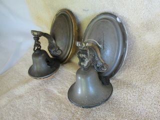 Antique Sconces,  Brass,  Pair,  Old House Salvage,  for Restoration 3