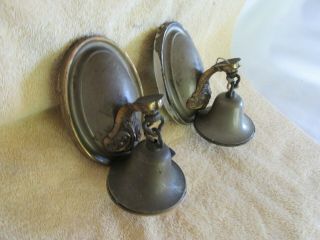 Antique Sconces,  Brass,  Pair,  Old House Salvage,  for Restoration 4