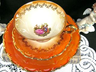 Bavaria Germany Tea Cup And Saucer Trio Love Story Courting Couple Teacup Set
