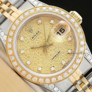 Ladies Rolex Datejust Factory Jubilee Diamond 2 Tone Quickset Watch