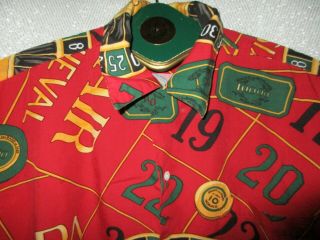 VTG 90 ' S RALPH LAUREN POLO CASINO ROULETTE WHEEL RAYON CAMP SHIRT POKER CHIPS M 4