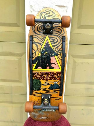 Vintage Skateboard Natas Kaupas Sma Rodney Mullen Signed 1989 Santa Cruz Wheels