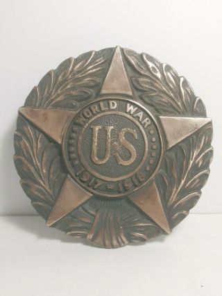 Brass World War I Memorial Plaque 6 " Diameter 1917 - 1918