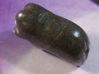 ANCIENT PYU KINGDOM LARGE JADE ELEPHANT AMULET BEAD 18.  4 BY 11.  6 BY 7.  9 MM TOPS 2