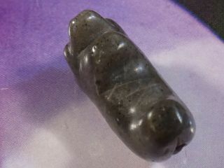ANCIENT PYU KINGDOM LARGE JADE ELEPHANT AMULET BEAD 18.  4 BY 11.  6 BY 7.  9 MM TOPS 7