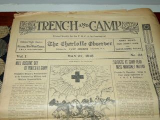 May 27 1918 Trench And Camp Newspaper Wwi Military Camp Greene Charlotte Nc