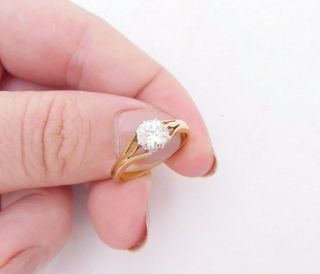 18ct Gold Platinum 3/4ct Diamond Ring,  Old Cut Solitaire Art Deco Ring