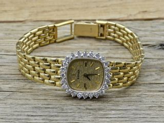 Vintage 14k Gold And Diamond Rolex 1400 Ladies Wrist Watch,  Vintage Rolex Box