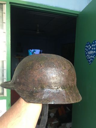 German Ww2 M - 35 Helmet Found On Eastern Front Next To Leningrad