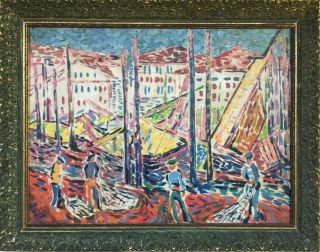 A Derain Signed Antique Large Oil / Canvas Painting French?
