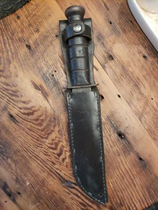 Ww 2 Vintage U.  S.  M.  C.  Ka - Bar Combat Knife With Sheath