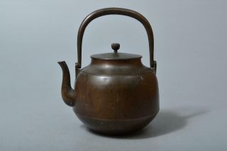 T3376: Japanese COPPER BOTTLE Teapot Water jug Suichu Tea Ceremony 4