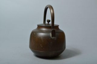 T3376: Japanese COPPER BOTTLE Teapot Water jug Suichu Tea Ceremony 5