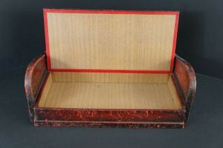 Cool miniature leather sofa Art Deco,  secret box,  Cigar humidor? 1940 ' s ? 2