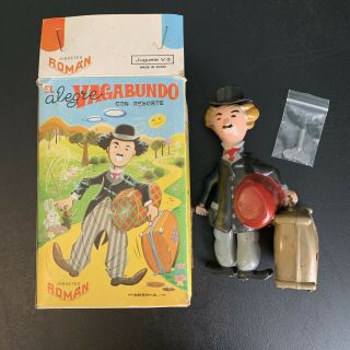 Rare Juguetes Roman Charlie Chaplin Character Wind Up Toy El Alegre Vagabundo