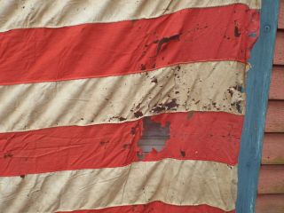 Civil War Era == ANTIQUE HAND STITCHED 35 STAR LINEN AMERICAN FLAG HANDMADE 4