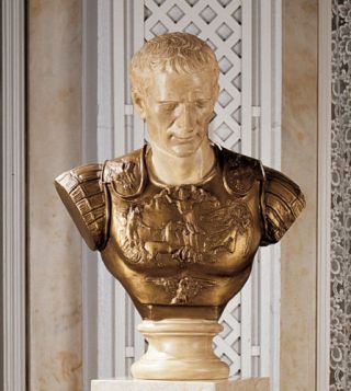 Ancient Roman Emperor Julius Caesar Handmade 27.  5 " Statue Sculpture Bust