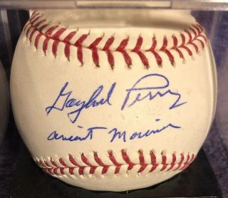 Gaylord Perry Signed Baseball “rare” “ancient Mariner” Inscription Psa 10 - 10 - 10